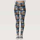 Goldendoodle Honden Pompoen Halloween Grappig Leggings (Voorkant)