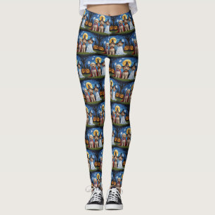 Goldendoodle Honden Pompoen Halloween Grappig Leggings