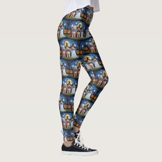 Goldendoodle Honden Pompoen Halloween Grappig Leggings (Rechts)