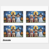 Goldendoodle Honden Pompoen Halloween Grappig Rechthoekige Sticker (Vel)