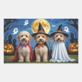 Goldendoodle Honden Pompoen Halloween Grappig Rechthoekige Sticker (Voorkant)