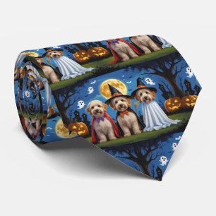 Goldendoodle Honden Pompoen Halloween Grappig Stropdas