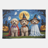 Goldendoodle Honden Pompoen Halloween Grappig Theedoek (Horizontaal)