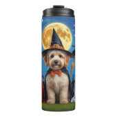 Goldendoodle Honden Pompoen Halloween Grappig Thermosbeker (Voorkant)