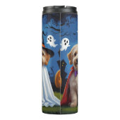 Goldendoodle Honden Pompoen Halloween Grappig Thermosbeker (Achterkant)