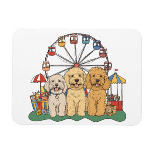 Goldendoodle honden tijdens een carnaval magneet
