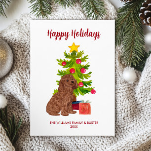 Goldendoodle-hondenfamilie Kerstmis Feestdagenkaart