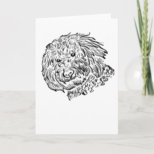 Goldendoodle Hondenlijn kunst Kaart (Voorkant)