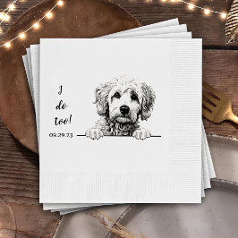 Goldendoodle hondentekening gepersonaliseerd doe i servet