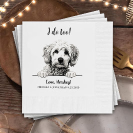 Goldendoodle hondentekening gepersonaliseerd doe i servet
