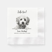 Goldendoodle hondentekening gepersonaliseerd doe i servet (Voorkant)