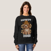 Goldendoodle Howdy Dood Funny Doodle Dog Country C Trui (Voorkant volledig)