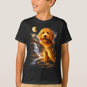 Goldendoodle Huilt naar de Maan Retro 90s Grappig T-shirt