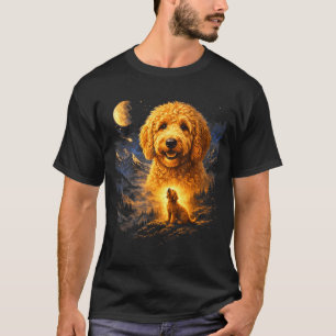 Goldendoodle Huilt naar de Maan Vintage 90s Grappi T-shirt