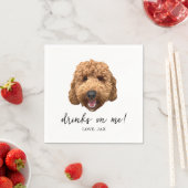 Goldendoodle Huwelijksfeest Aangepaste Cocktail se Servet (Insitu)