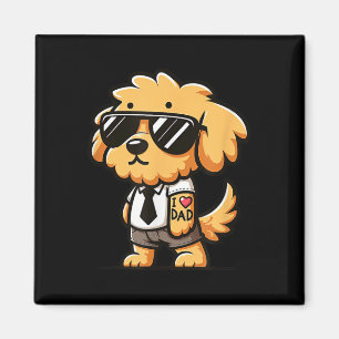 Goldendoodle I Love Dad Funny Dog Tattoo Magneet