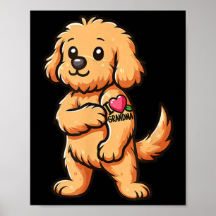 Goldendoodle I Love Grandma Funny Dog Tattoo Poster