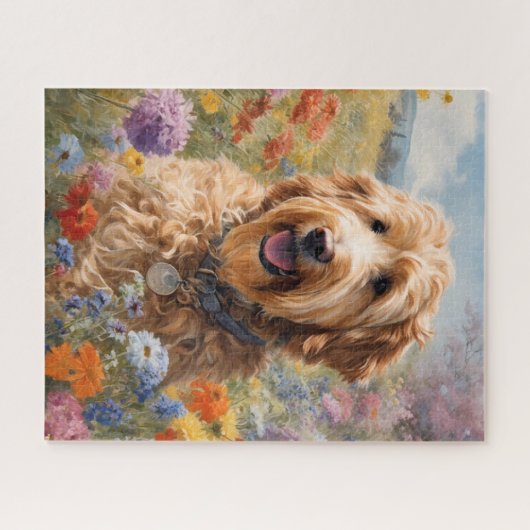 Goldendoodle in Bloom Legpuzzel (Horizontaal)