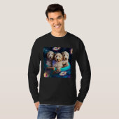 Goldendoodle in de ruimte met donuts Schattige Doo T-shirt (Voorkant volledig)