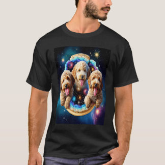 Goldendoodle in de ruimte met donuts Schattige Doo T-shirt
