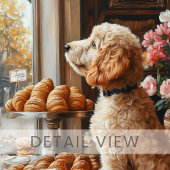 Goldendoodle in Franse bakkerij kunst Canvas Afdruk