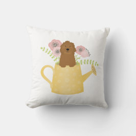 Goldendoodle in gieter kussen