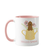 Goldendoodle in gieter