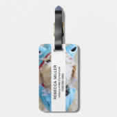 Goldendoodle in haaienkostuum bagagelabel (Achterkant verticaal)