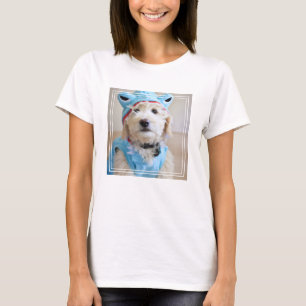 Goldendoodle in haaienkostuum t-shirt