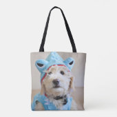 Goldendoodle in haaienkostuum tote bag (Achterkant)