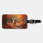 Goldendoodle in Herfstbladeren Herfst Inspire Bagagelabel (Voorkant horizontaal)