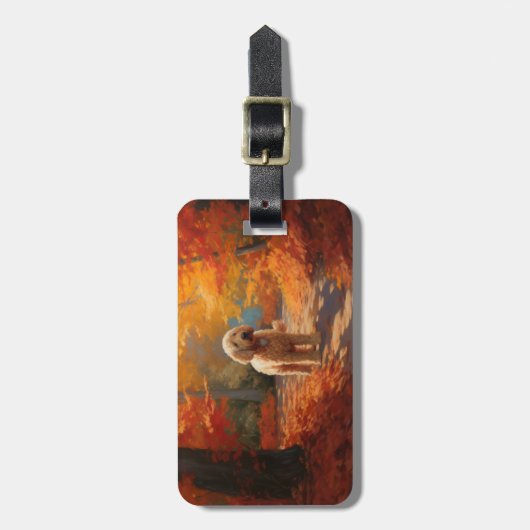 Goldendoodle in Herfstbladeren Herfst Inspire Bagagelabel (Voorkant verticaal)