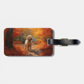Goldendoodle in Herfstbladeren Herfst Inspire Bagagelabel (Achterkant horizontaal)