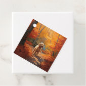 Goldendoodle in Herfstbladeren Herfst Inspire Bedankjes Labels (In situ)