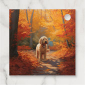 Goldendoodle in Herfstbladeren Herfst Inspire Bedankjes Labels (Achterkant)