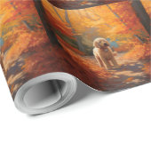 Goldendoodle in Herfstbladeren Herfst Inspire Cadeaupapier (Rol Hoek)