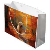 Goldendoodle in Herfstbladeren Herfst Inspire Groot Cadeauzakje (Achterkant Gekanteld)
