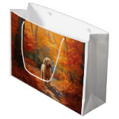 Goldendoodle in Herfstbladeren Herfst Inspire Groot Cadeauzakje (Voorkant Gekanteld)