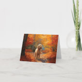 Goldendoodle in Herfstbladeren Herfst Inspire Kaart (Voorkant)