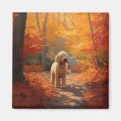Goldendoodle in Herfstbladeren Herfst Inspire Magneet (Voorkant)