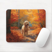 Goldendoodle in Herfstbladeren Herfst Inspire Muismat (Met muis)