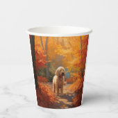 Goldendoodle in Herfstbladeren Herfst Inspire Papieren Bekers (Achterkant)
