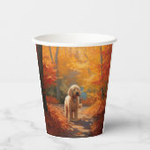 Goldendoodle in Herfstbladeren Herfst Inspire Papieren Bekers (Voorkant)