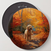 Goldendoodle in Herfstbladeren Herfst Inspire Ronde Button 6,0 Cm (Voorkant /achterkant)