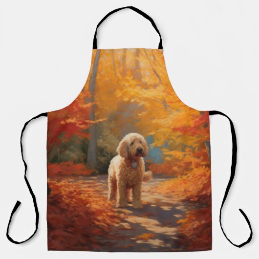Goldendoodle in Herfstbladeren Herfst Inspire Schort (Voorkant)