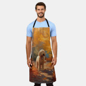 Goldendoodle in Herfstbladeren Herfst Inspire Schort (Gedragen)