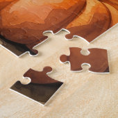 Goldendoodle in herfstbladeren Thanksgiving kunst Legpuzzel (Zijkant)