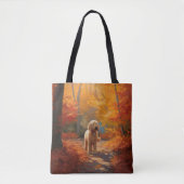Goldendoodle in herfstbladeren val inspireert tote bag (Voorkant)