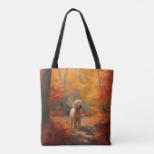 Goldendoodle in herfstbladeren val inspireert tote bag (Achterkant)