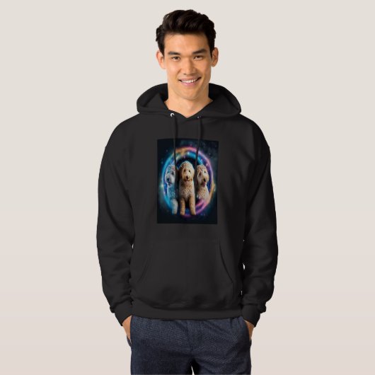 Goldendoodle In Space With Donuts Cute Doodle Boys Hoodie (Voorkant volledig)